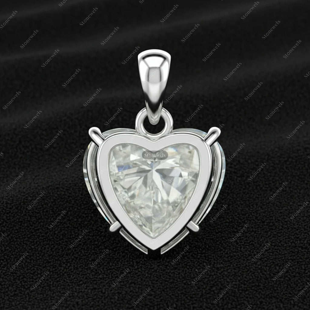 Herz Diamant Anhänger Silber