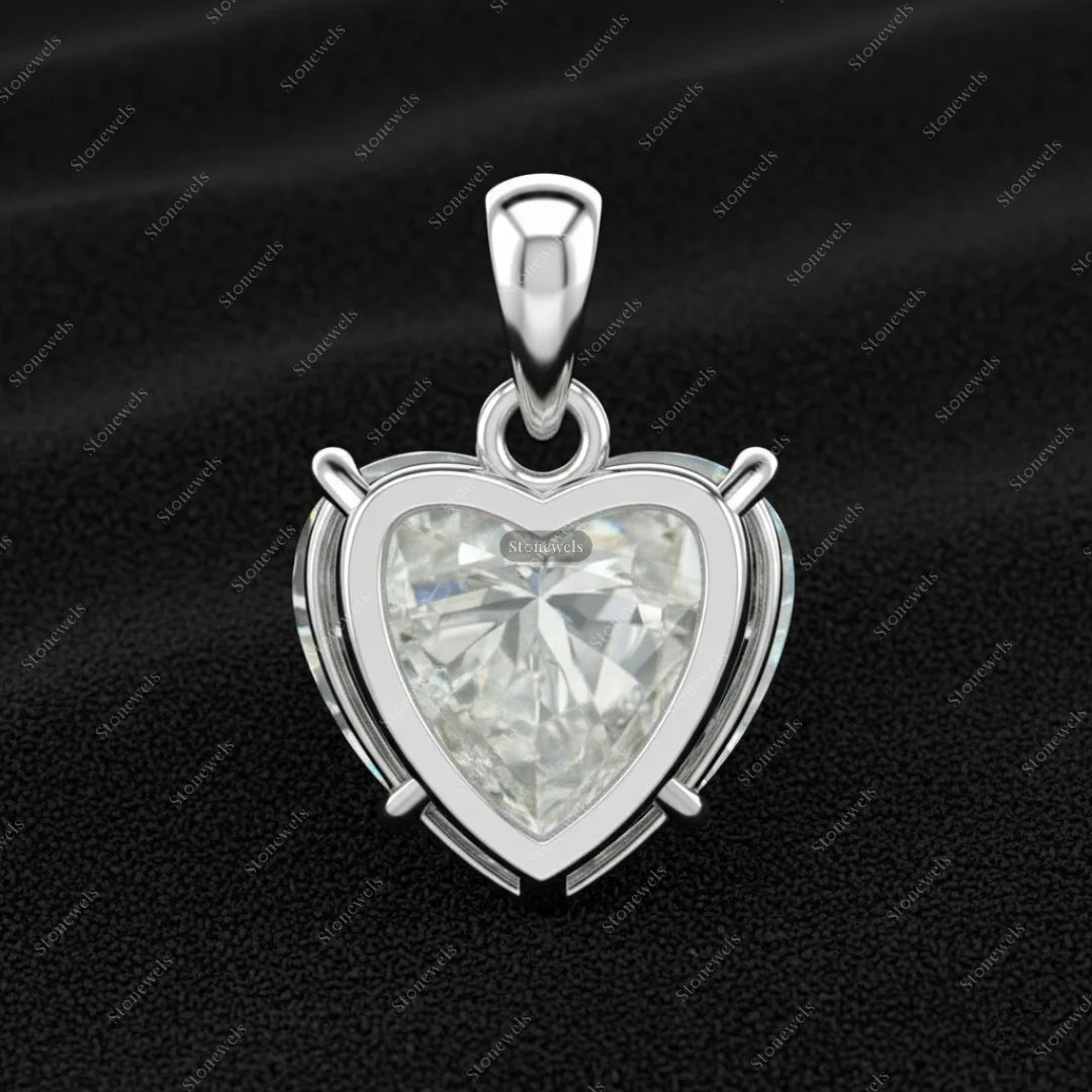 Herz Diamant Anhänger Silber