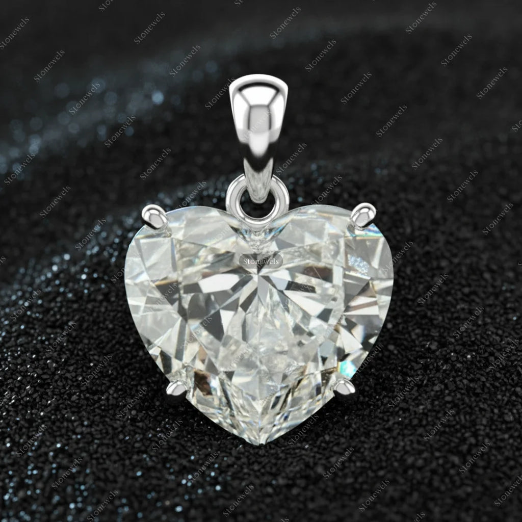 Herz Diamant Anhänger Silber