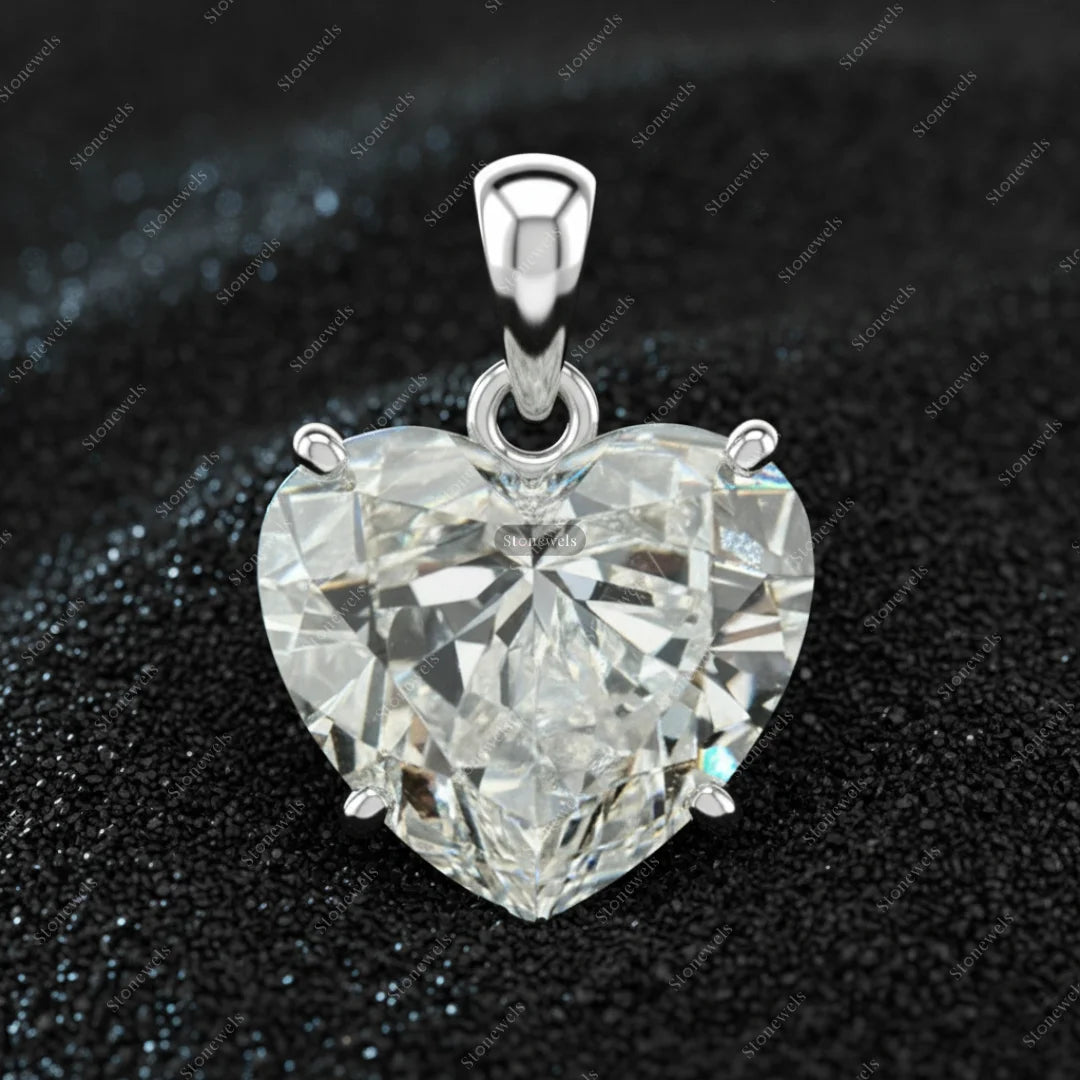 Herz Diamant Anhänger Silber
