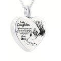 Stainless Steel Funeral Cremation Heart Pendant Necklace Keepsake Urn Perfume Necklace for Ashes Memorial Jewelry Gifts for Dad