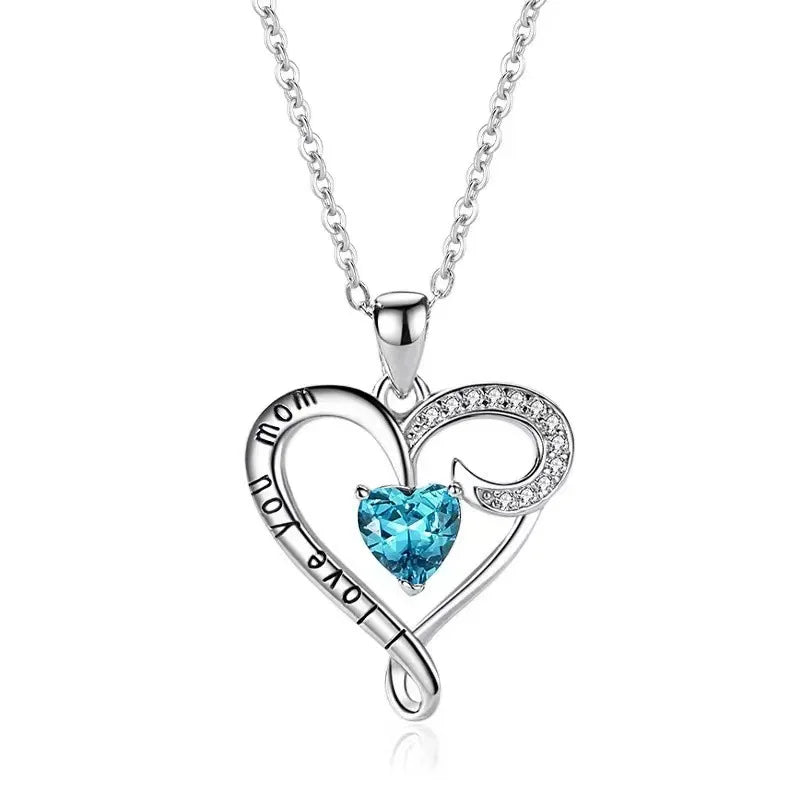 S925 Silber Blau Zirkon Herz