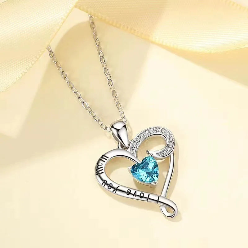 S925 Silber Blau Zirkon Herz