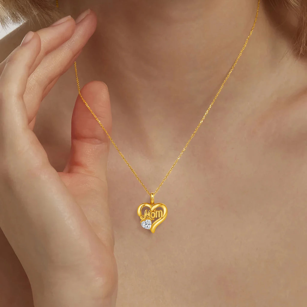 Herzanhänger Moissanit 14K