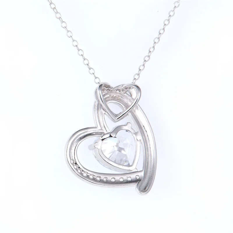 Doppelherz Kette 925 Silber