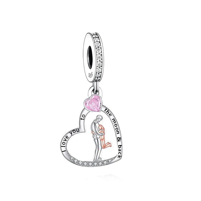 Fit Original Pan Charms Bracelet 925 Sterling Silver Father Daughter Forever Friend My Dad My Hero Bead for Women Jewelry Making