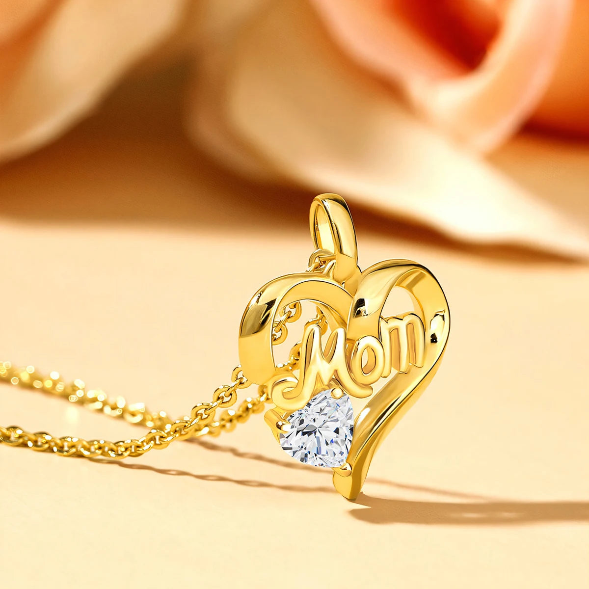 Herzanhänger Moissanit 14K