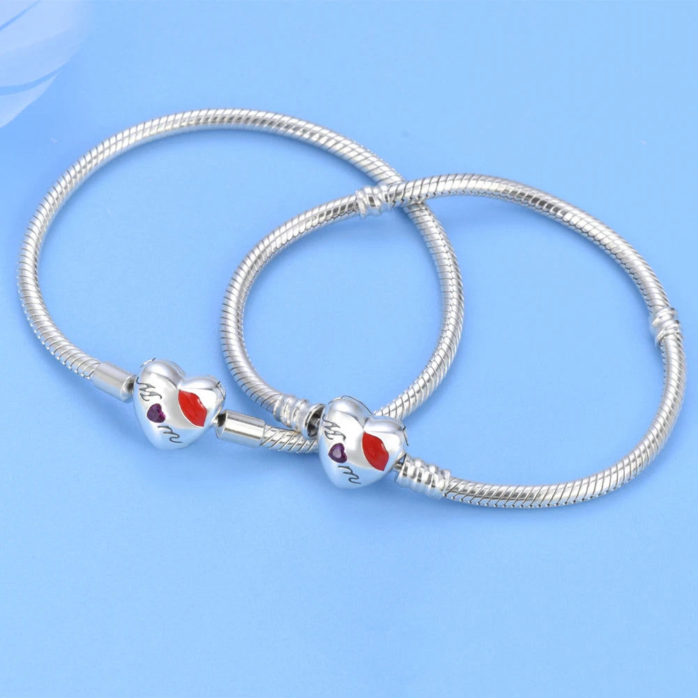 S925 Silber Armband Herz Charm