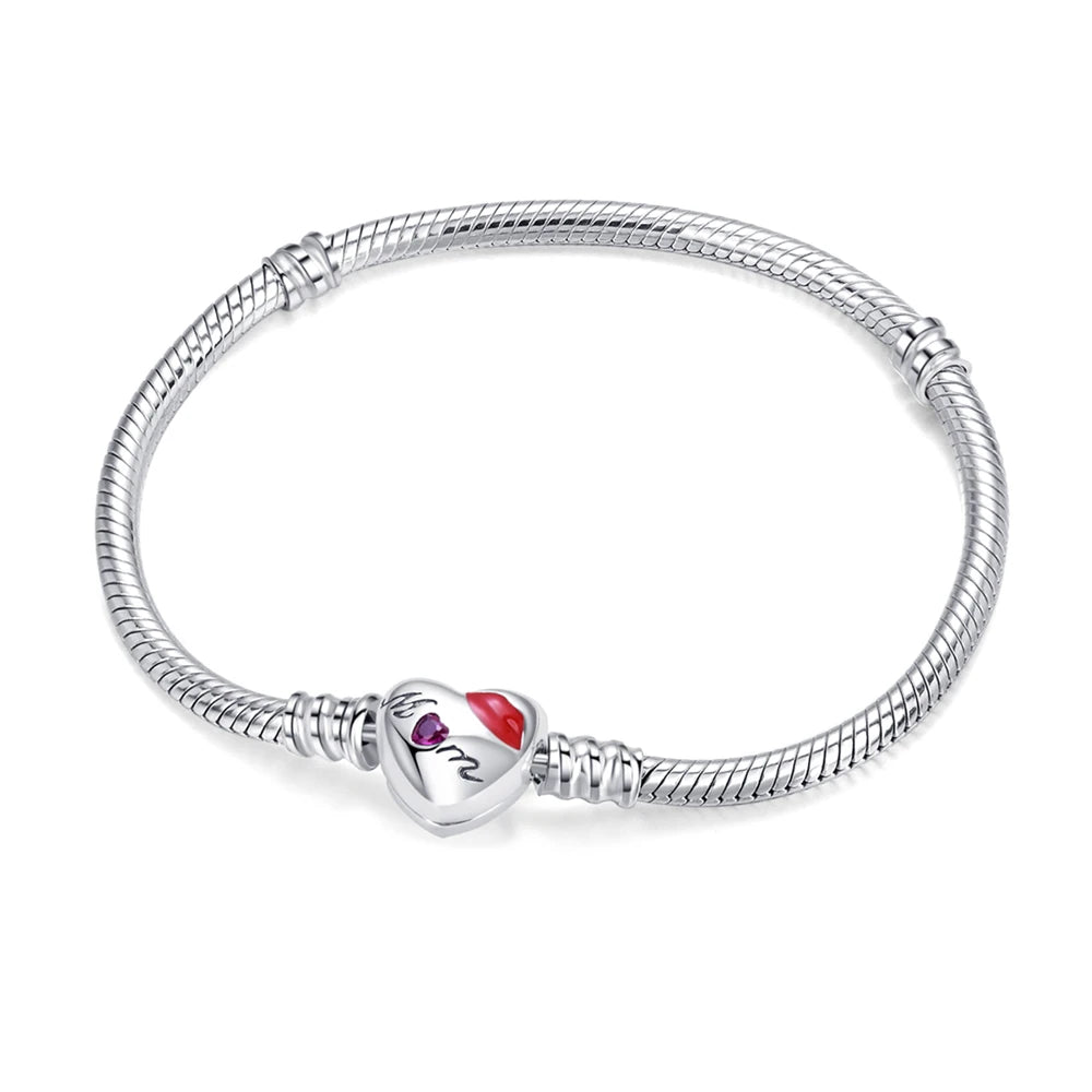 S925 Silber Armband Herz Charm
