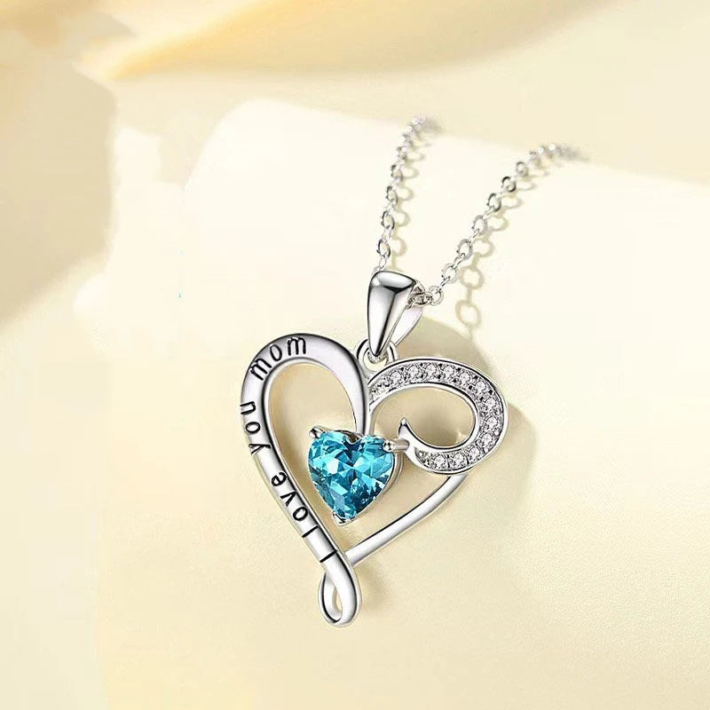 S925 Silber Blau Zirkon Herz