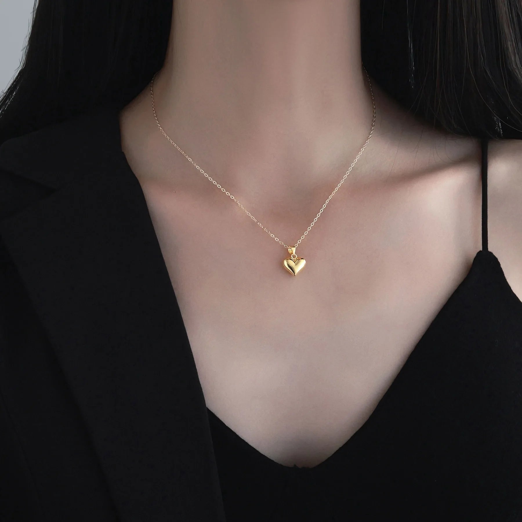 925 Silber Herz Anhänger Kette
