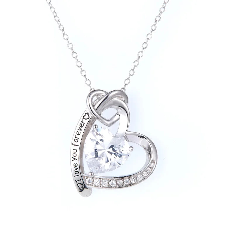 Doppelherz Kette 925 Silber