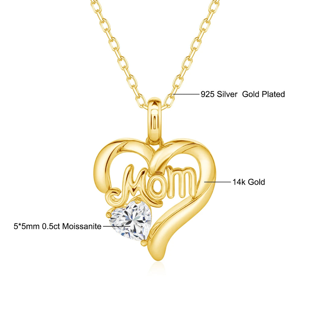 Herzanhänger Moissanit 14K