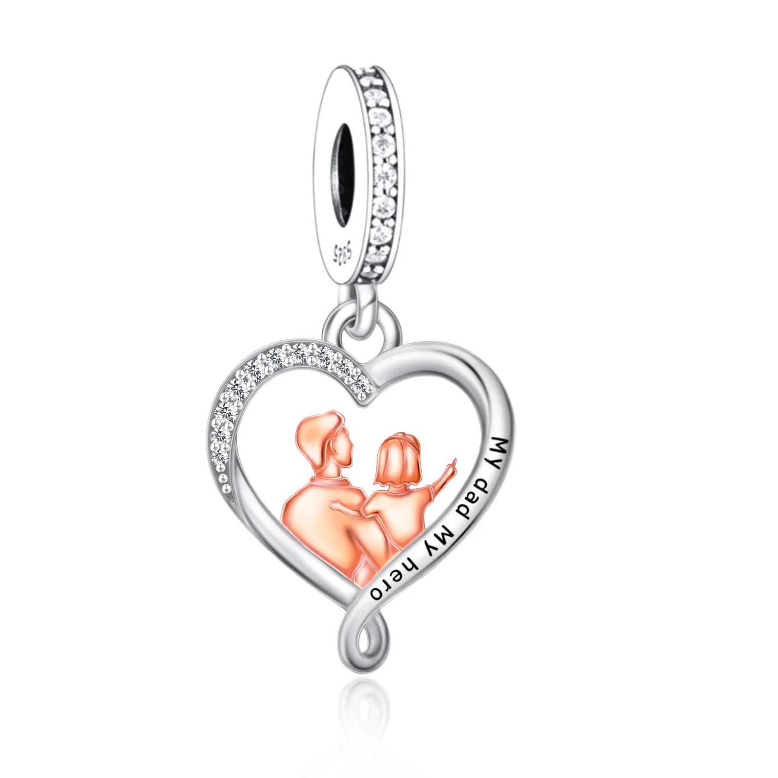 Fit Original Pan Charms Bracelet 925 Sterling Silver Father Daughter Forever Friend My Dad My Hero Bead for Women Jewelry Making