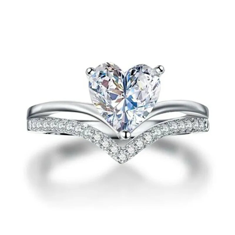 Herz Moissanit Ring 925 Silber