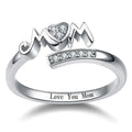 Mom Ring Silber Herz Diamant