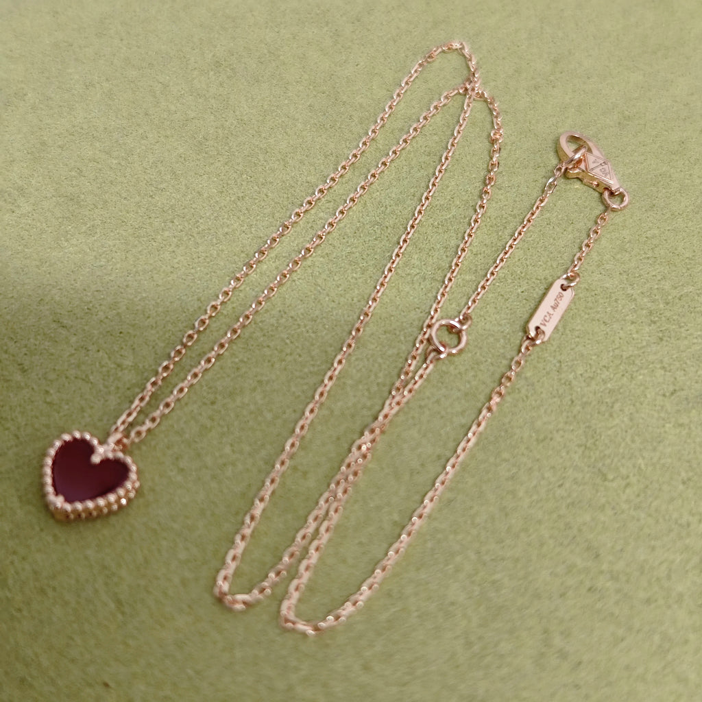 18K Gold Herz Karneol Perlmutt