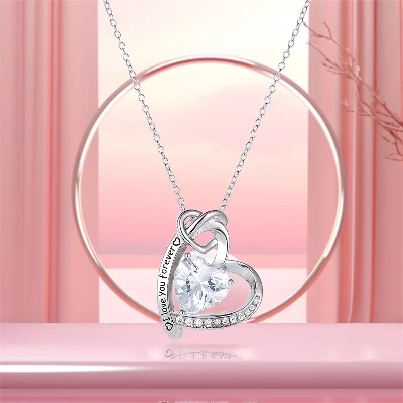 Doppelherz Kette 925 Silber