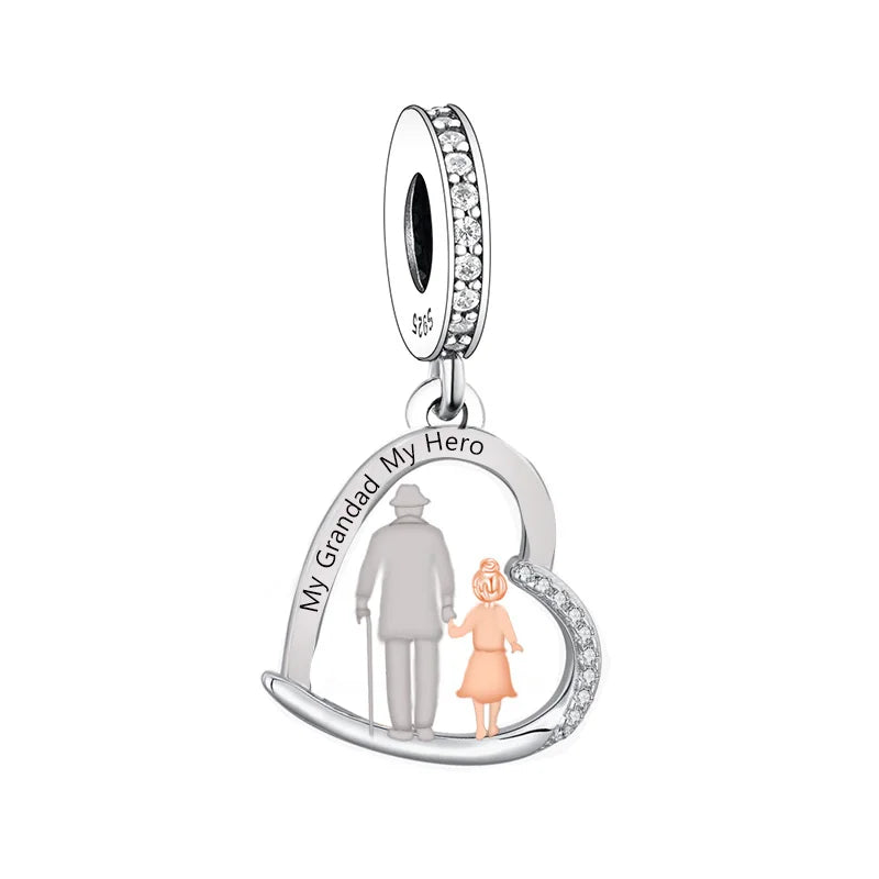 Fit Original Pan Charms Bracelet 925 Sterling Silver Father Daughter Forever Friend My Dad My Hero Bead for Women Jewelry Making