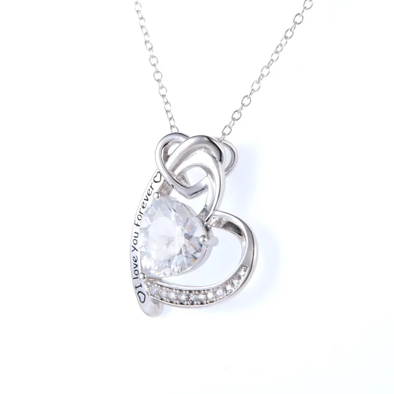 Doppelherz Kette 925 Silber