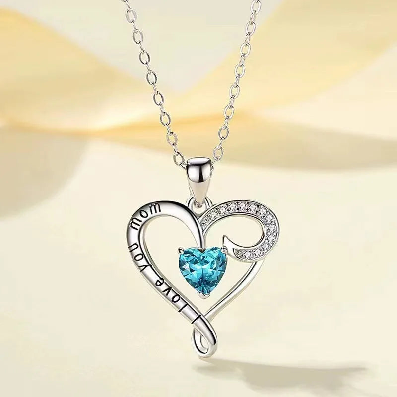 S925 Silber Blau Zirkon Herz