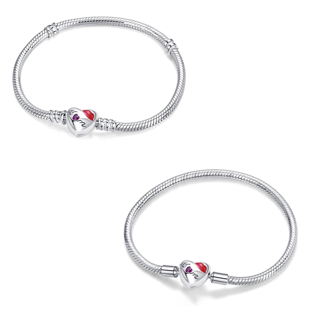 S925 Silber Armband Herz Charm