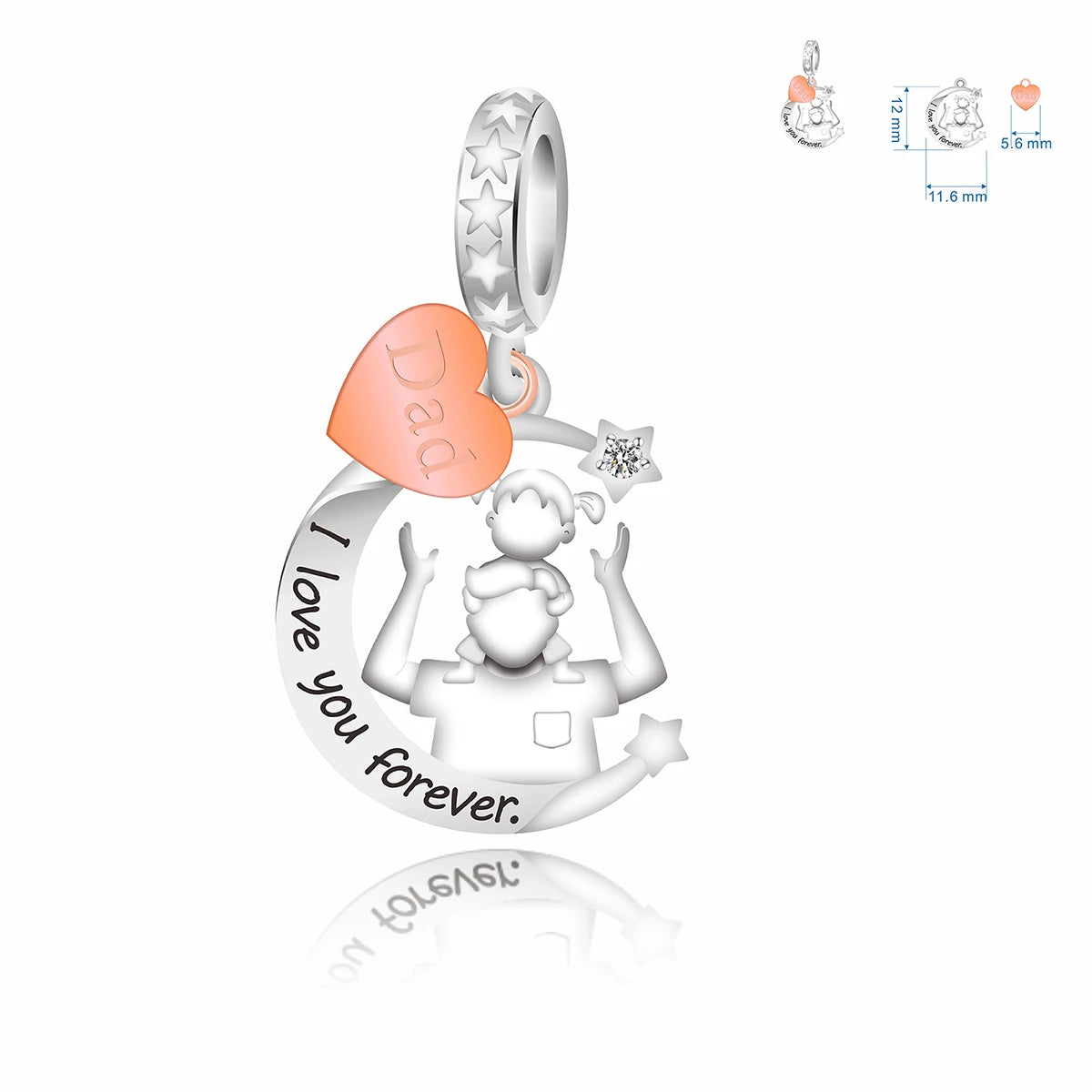 Fit Original Pan Charms Bracelet 925 Sterling Silver Father Daughter Forever Friend My Dad My Hero Bead for Women Jewelry Making