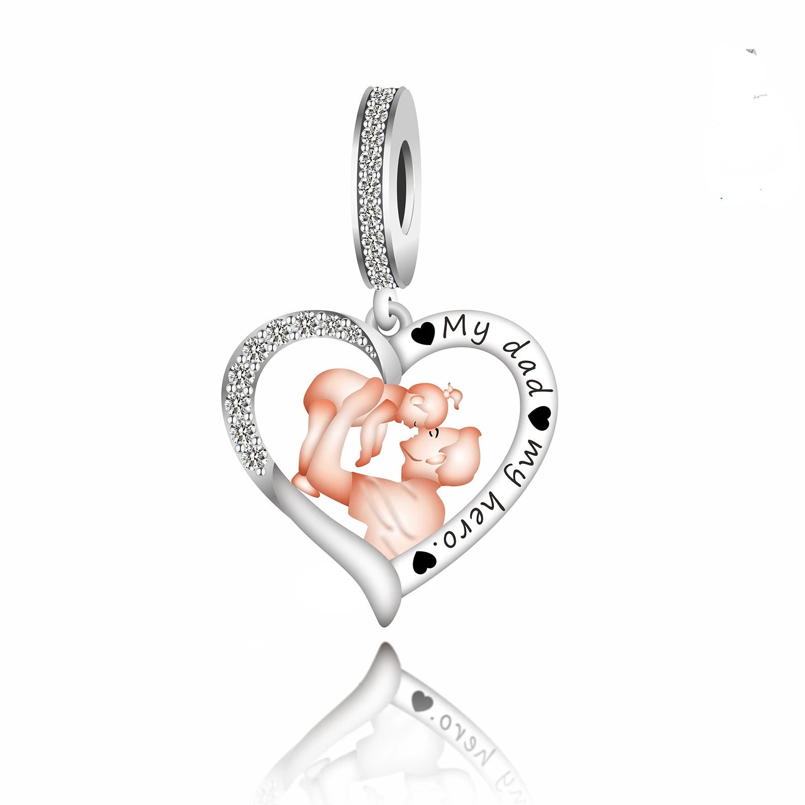 Fit Original Pan Charms Bracelet 925 Sterling Silver Father Daughter Forever Friend My Dad My Hero Bead for Women Jewelry Making