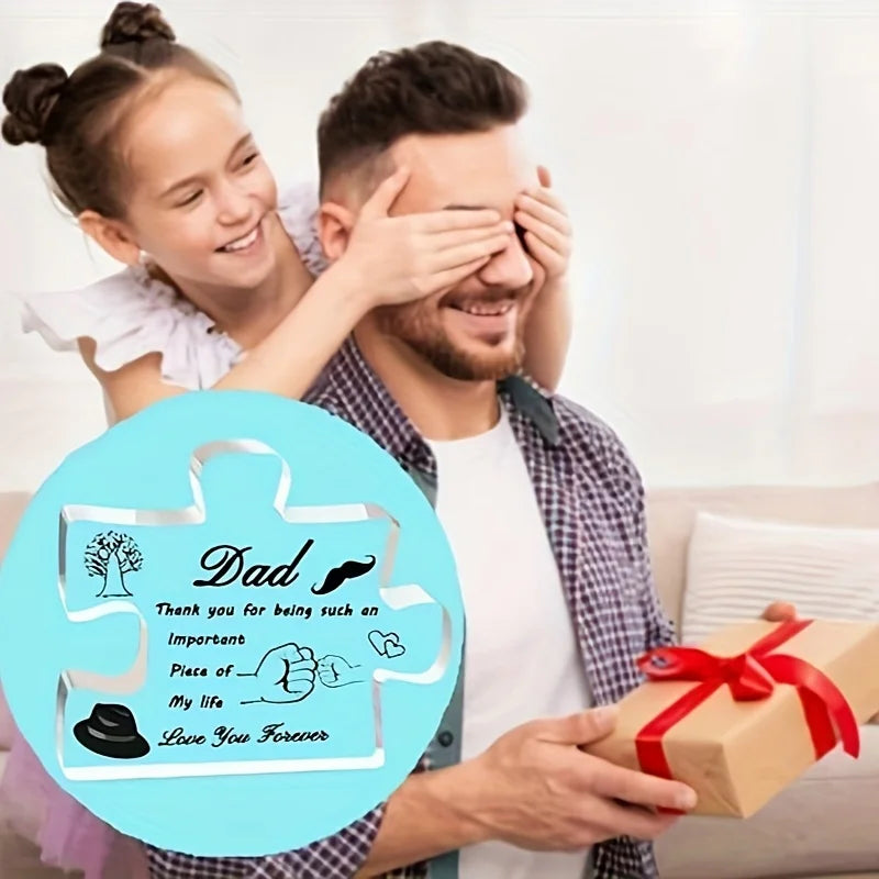 Papa-Geschenke, Acryl-Block-Puzzle-Dekorationen für Papa, Geschenke für Papa von der Tochter, Sohn, Weihnachts- und Geburtstagsgeschenke für Papa