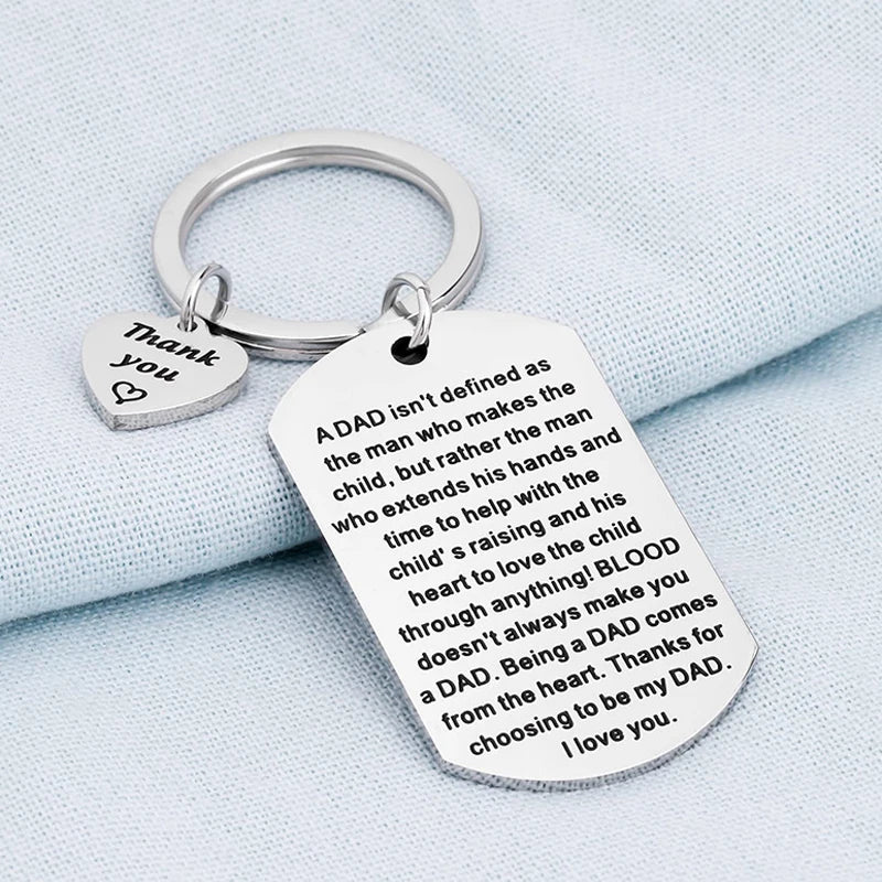 Schritt Dad Geschenk Bonus Dad Keychain Dank für Wahl zu Werden Mein Vater Annahme Keychain Dad Keychain Vater der Tag geschenke