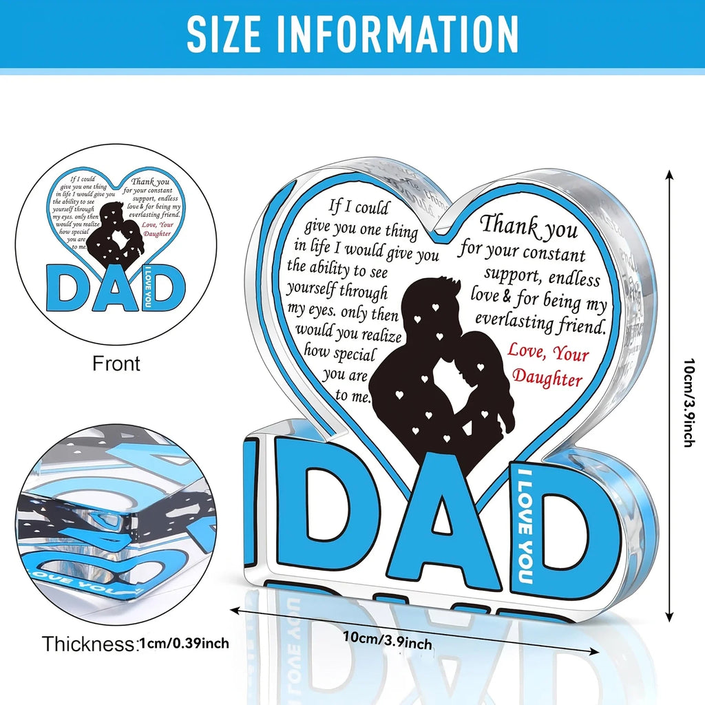 Acryl-Schild für Papa, Geschenke für Papa, Weihnachtsgeschenke von der Tochter, Geschenke für den besten Vater aller Zeiten, Geschenke für Vater und Tochter