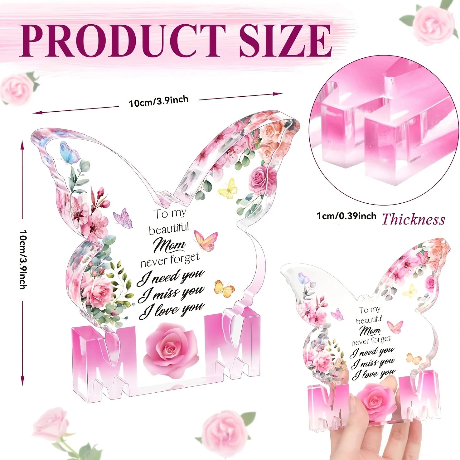 Schmetterling Rose Acryltafel