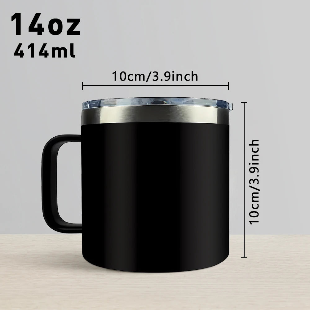 14oz Thermo-Trinkflasche mit Strohhalm aus Edelstahl, Kaffee-Thermoskanne, hält Getränke kalt, Thermosflasche, Geschenk für Papa, Opa