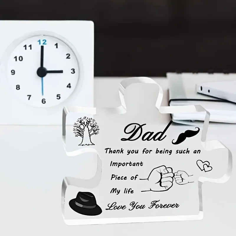 Papa-Geschenke, Acryl-Block-Puzzle-Dekorationen für Papa, Geschenke für Papa von der Tochter, Sohn, Weihnachts- und Geburtstagsgeschenke für Papa