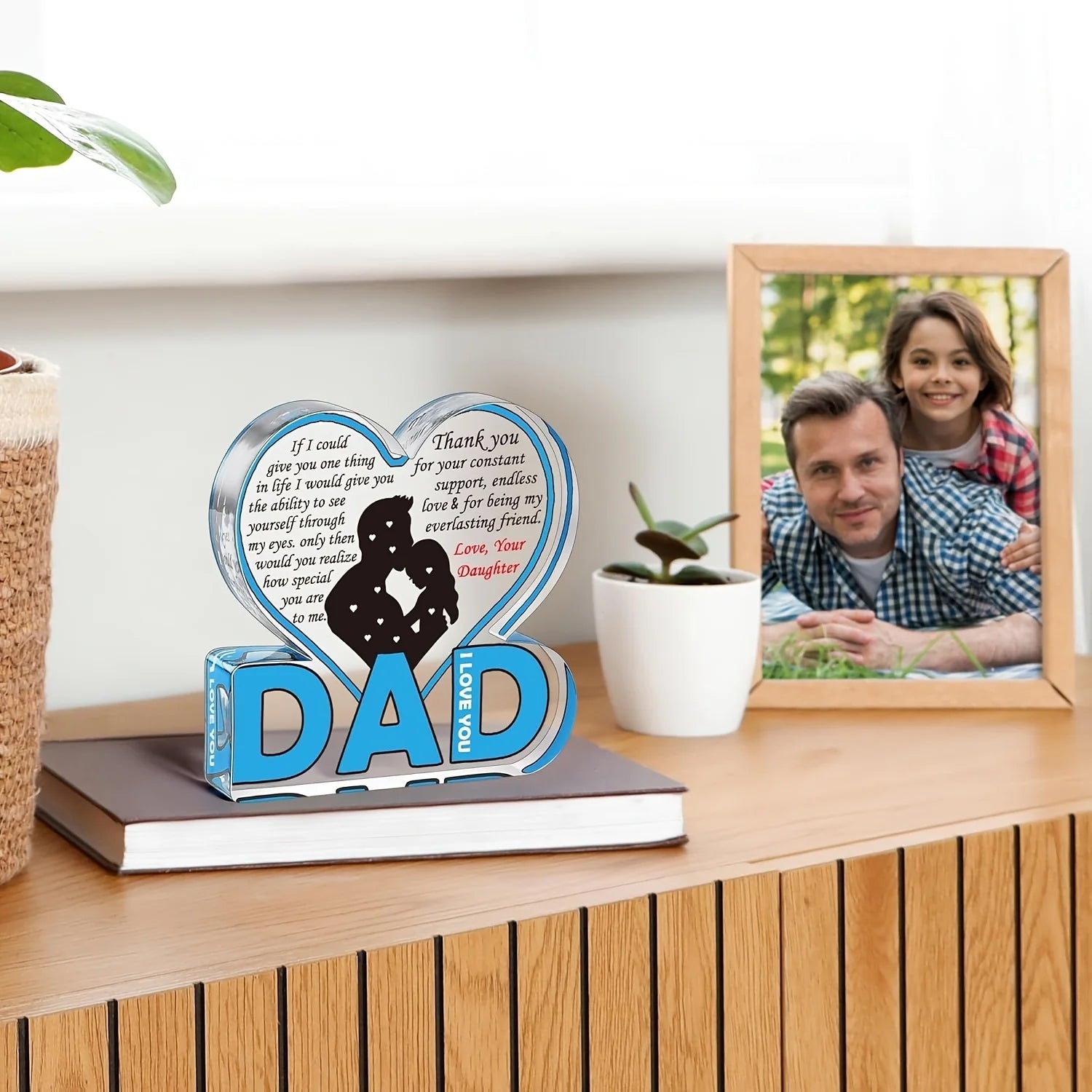 Acryl-Schild für Papa, Geschenke für Papa, Weihnachtsgeschenke von der Tochter, Geschenke für den besten Vater aller Zeiten, Geschenke für Vater und Tochter