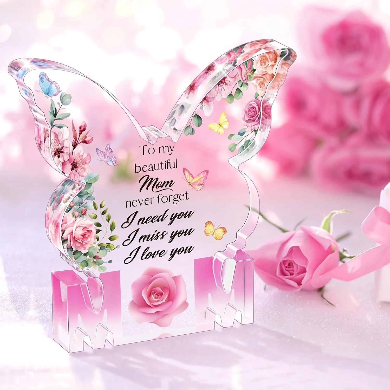 Schmetterling Rose Acryltafel