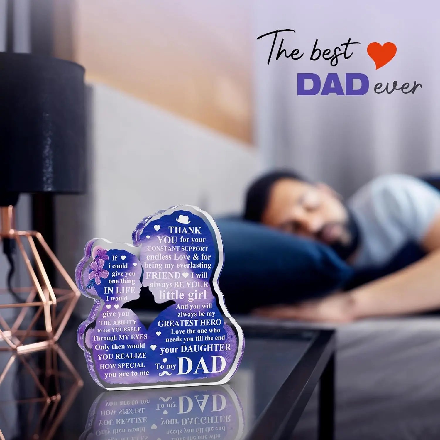 Vatertagsgeschenke von Tochter – Geschenk für den besten Vater aller Zeiten, Acrylplakette – Geburtstags-, Weihnachtsgeschenkidee für Papa von Tochter