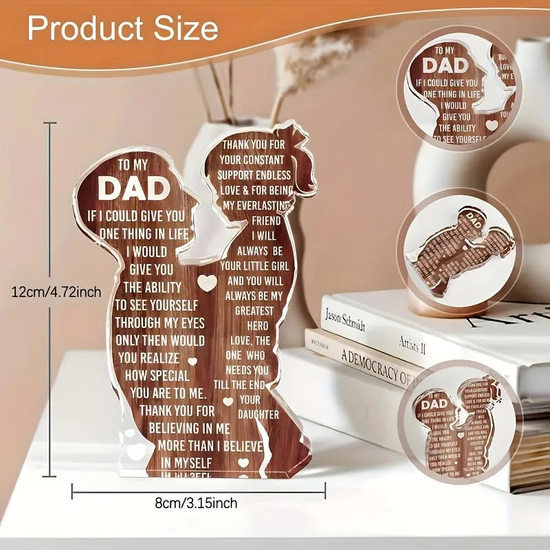 1 Stück einzigartiges Acryl-Tischschild für Papa, zeitgenössischer Stil, Mehrzweck-Schreibtischdekoration, englische Sprache, ideales Geschenk für einen neuen Papa