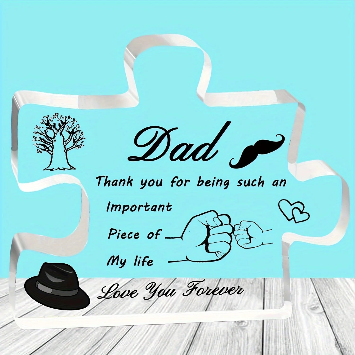 Papa-Geschenke, Acryl-Block-Puzzle-Dekorationen für Papa, Geschenke für Papa von der Tochter, Sohn, Weihnachts- und Geburtstagsgeschenke für Papa
