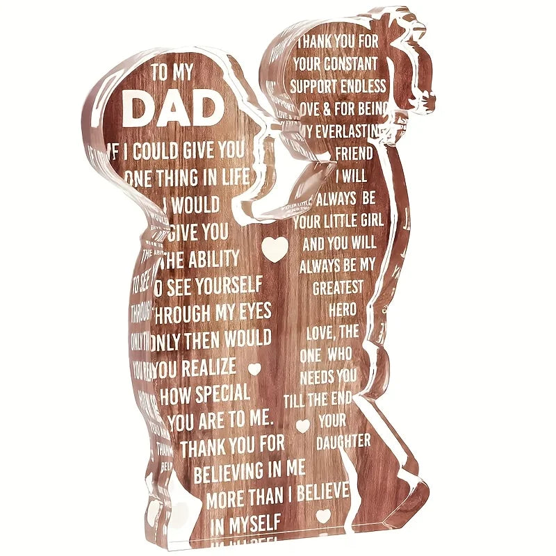 1 Stück einzigartiges Acryl-Tischschild für Papa, zeitgenössischer Stil, Mehrzweck-Schreibtischdekoration, englische Sprache, ideales Geschenk für einen neuen Papa