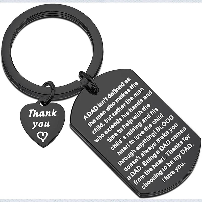 Schritt Dad Geschenk Bonus Dad Keychain Dank für Wahl zu Werden Mein Vater Annahme Keychain Dad Keychain Vater der Tag geschenke