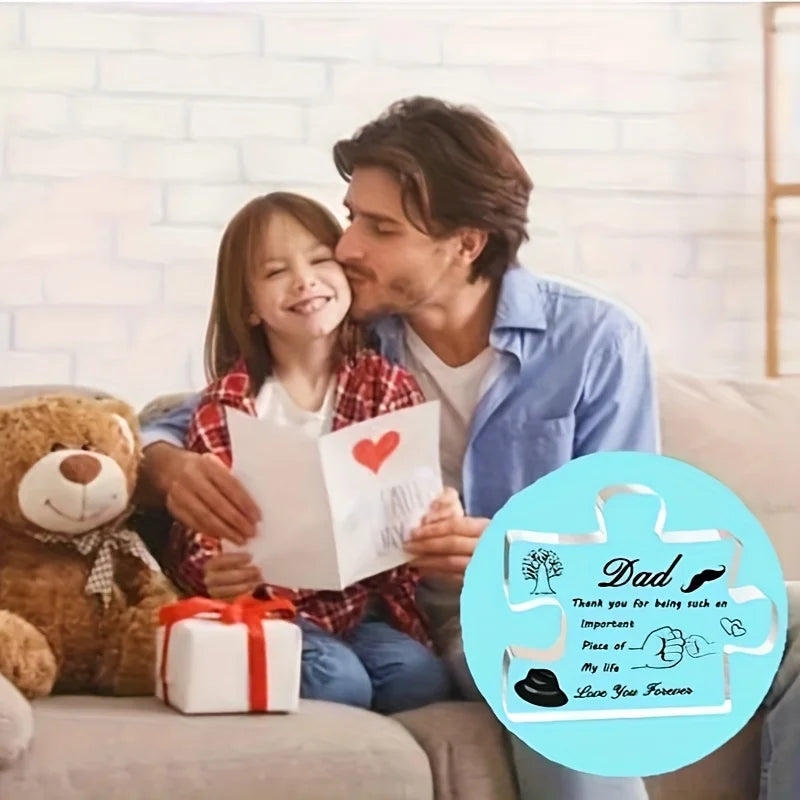 Papa-Geschenke, Acryl-Block-Puzzle-Dekorationen für Papa, Geschenke für Papa von der Tochter, Sohn, Weihnachts- und Geburtstagsgeschenke für Papa