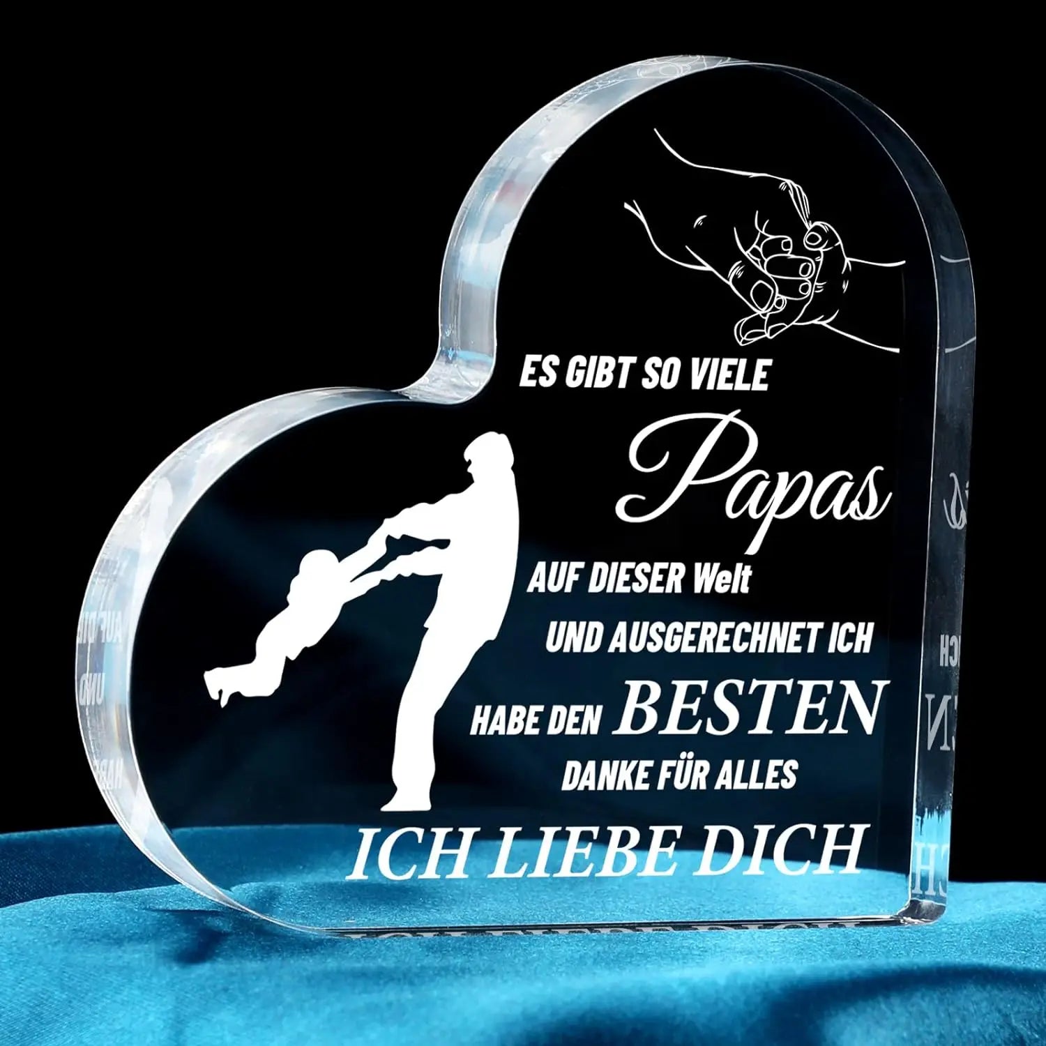 Geschenke für Papa, herzförmiges Acrylschild, Geschenk für den besten Vater, Weihnachtsgeburtstag, Vatertagsgeschenke für Vater, Vater der Kinder