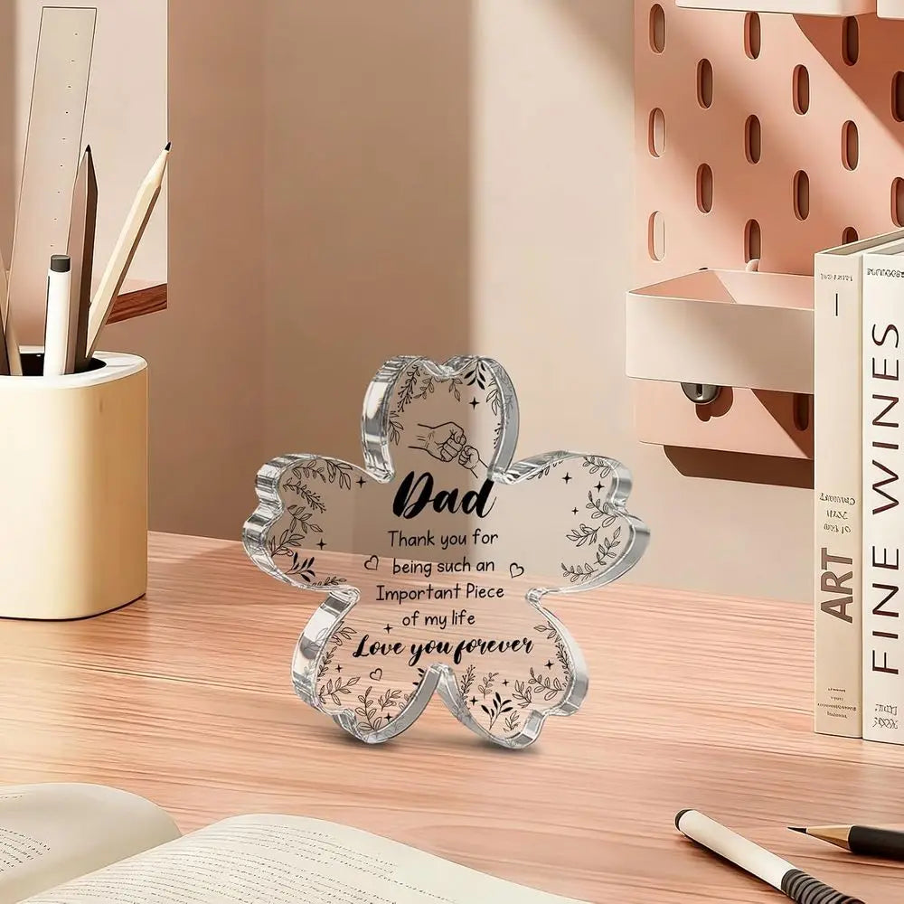 Geschenke für Papa von der Tochter, Acryl-Plakette für Papa, Stiefvater, neuen Vater – Weihnachts- und Geburtstagsdekoration für Zuhause und Büro