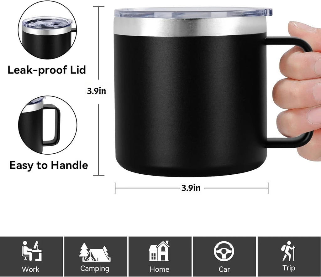 14oz Thermo-Trinkflasche mit Strohhalm aus Edelstahl, Kaffee-Thermoskanne, hält Getränke kalt, Thermosflasche, Geschenk für Papa, Opa