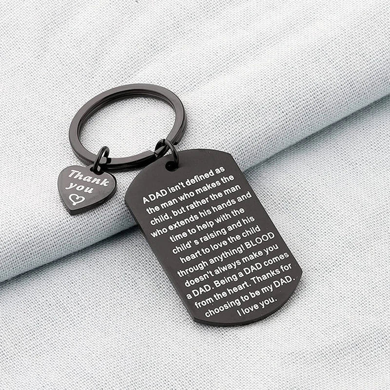 Schritt Dad Geschenk Bonus Dad Keychain Dank für Wahl zu Werden Mein Vater Annahme Keychain Dad Keychain Vater der Tag geschenke