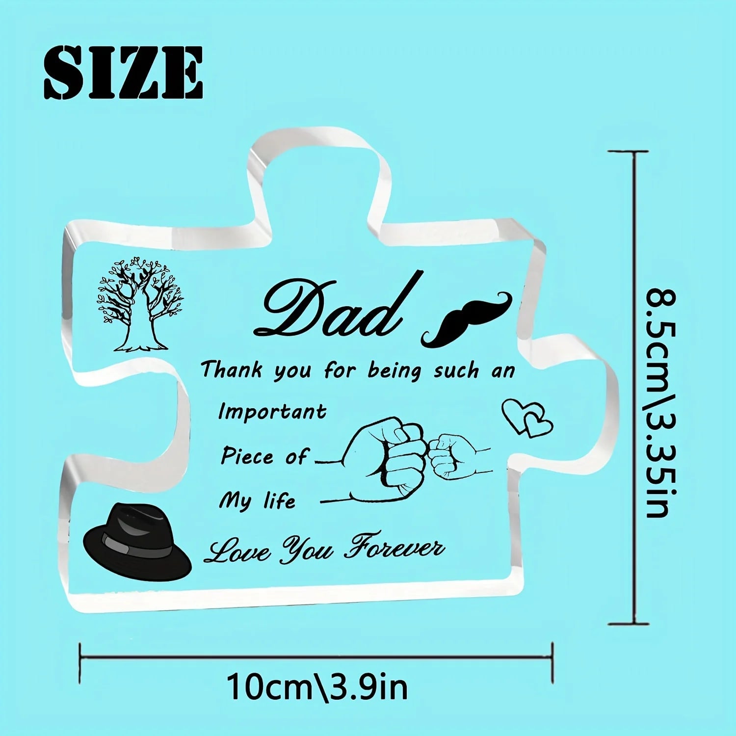 Papa-Geschenke, Acryl-Block-Puzzle-Dekorationen für Papa, Geschenke für Papa von der Tochter, Sohn, Weihnachts- und Geburtstagsgeschenke für Papa