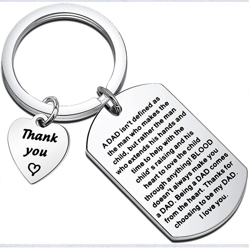 Schritt Dad Geschenk Bonus Dad Keychain Dank für Wahl zu Werden Mein Vater Annahme Keychain Dad Keychain Vater der Tag geschenke
