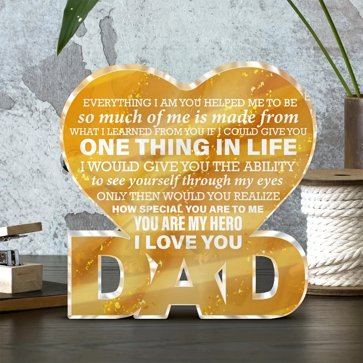 Danke Geschenke für Papa, Vater Geschenk von Tochter Sohn, Papa Werts ch ätzung Geschenke, Papa Acryl Zeichen Andenken Vatertag Geburtstag