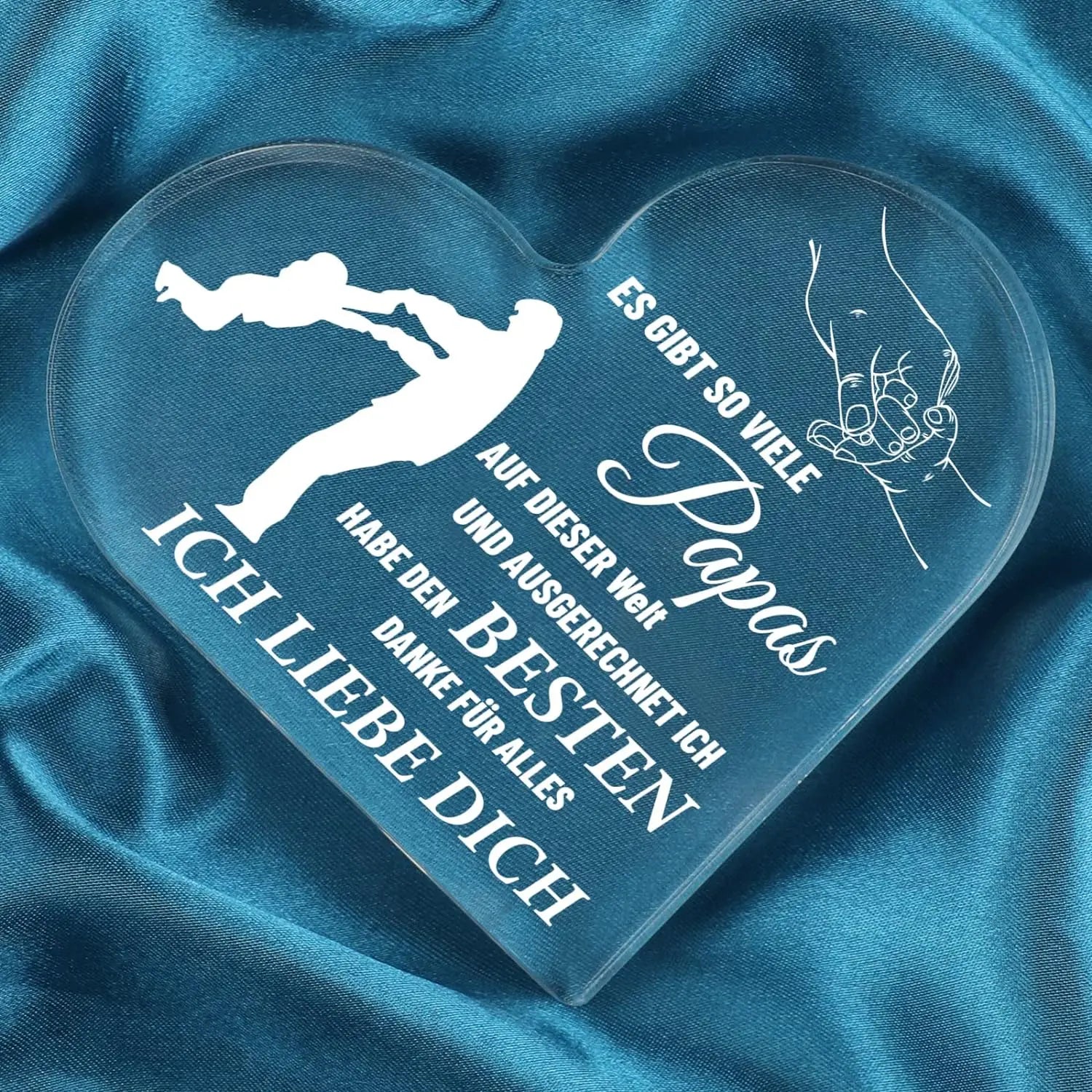 Geschenke für Papa, herzförmiges Acrylschild, Geschenk für den besten Vater, Weihnachtsgeburtstag, Vatertagsgeschenke für Vater, Vater der Kinder
